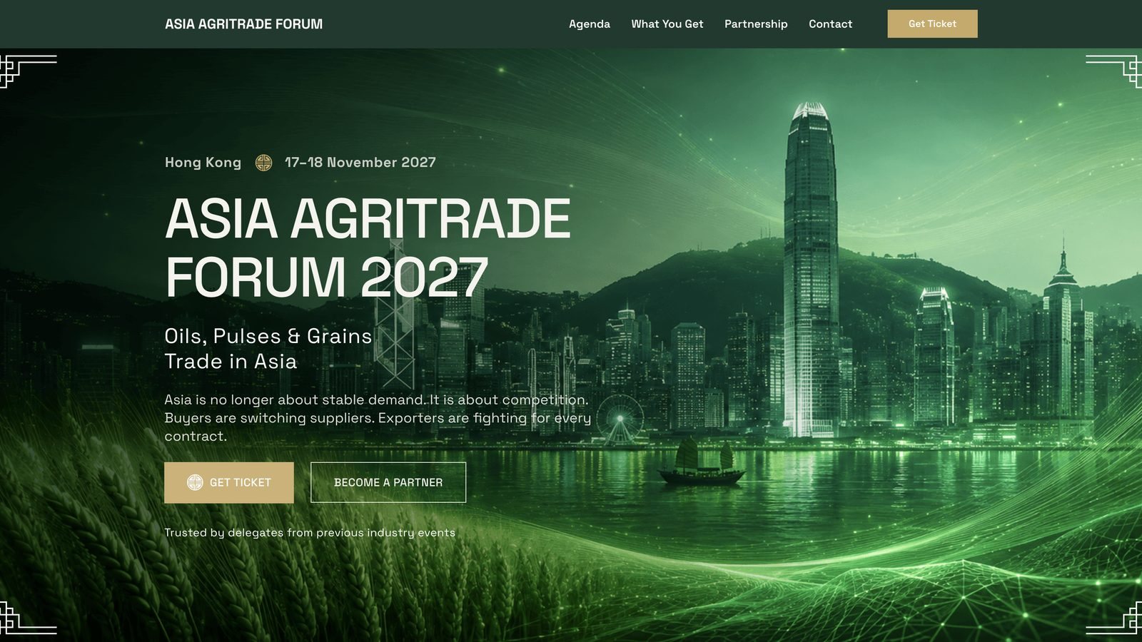 Первый экран сайта Asia AgriTrade Forum