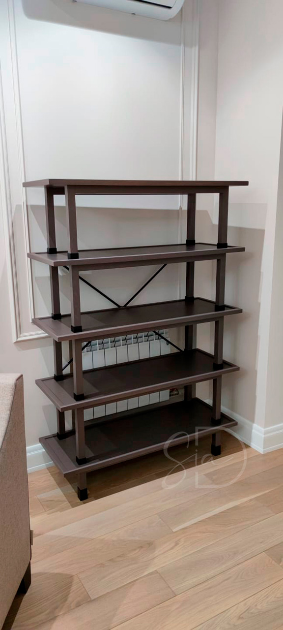 Стеллаж шоколадного цвета