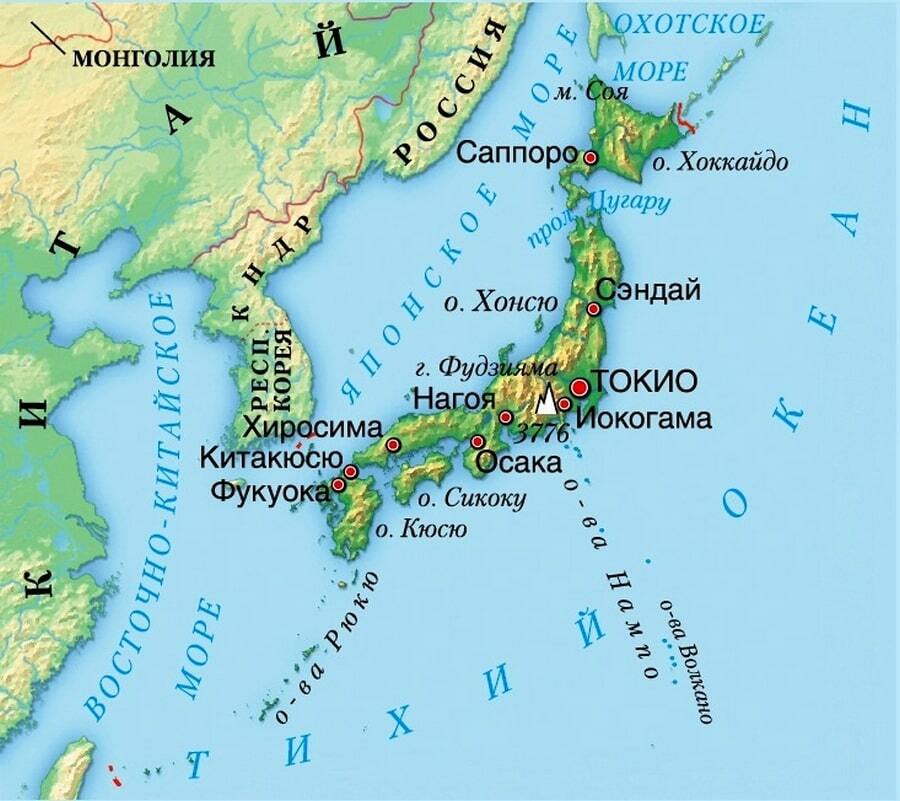 В каком океане находится архипелаг. Карта Японии географическая карта Японии. Расположение Японии на карте. Расположение Японии на карте России.