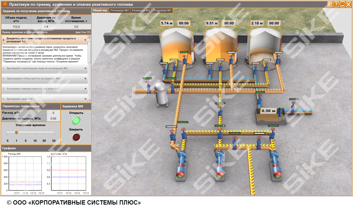 Оператор товарный: участок приема, хранения и откачки реактивного топлива –  Тренажер-имитатор SIKE