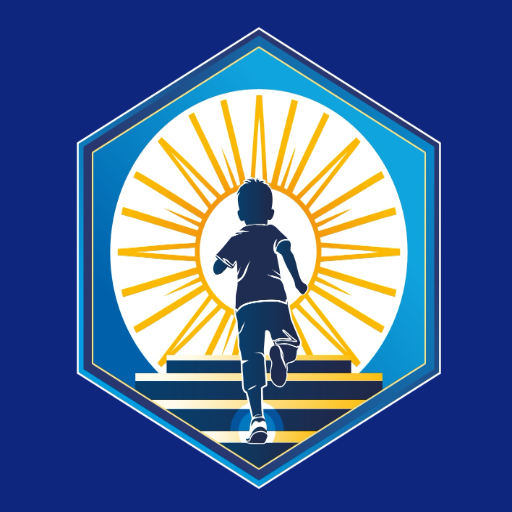 Geometric logo with boy silhouette