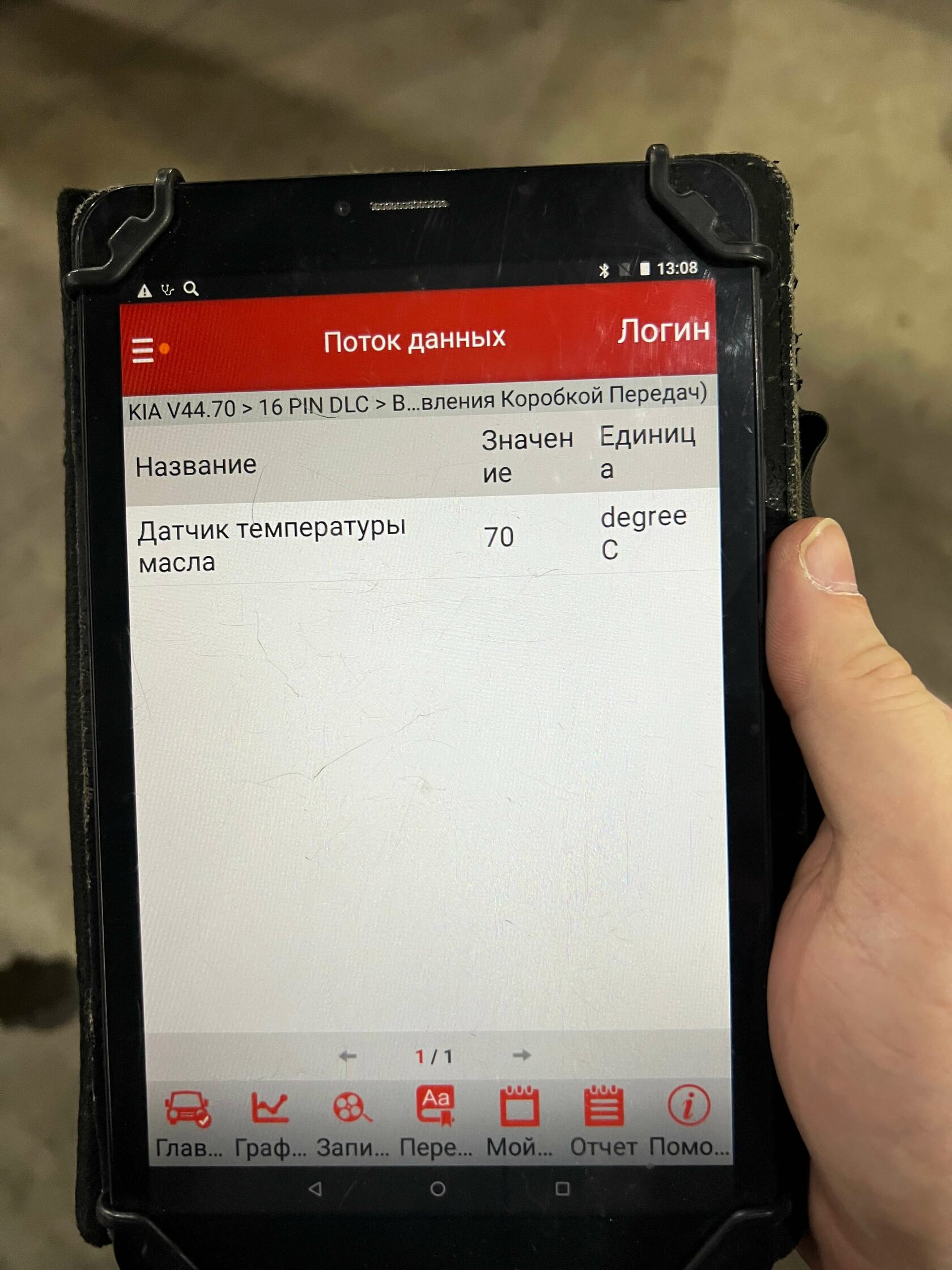 Контроль температуры масла АКПП Kia