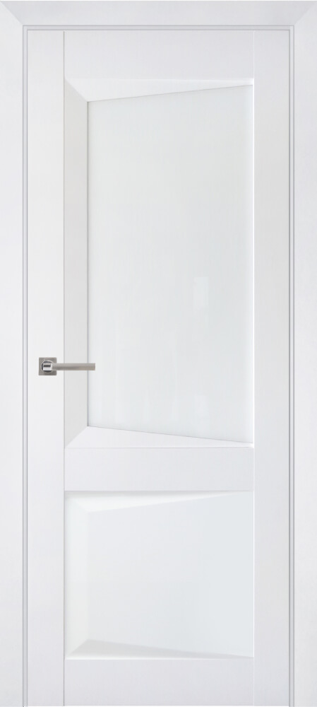 Дверь межкомнатная Perfecto 108 остекленная, стекло зеркало серое цвет Бархат Белый