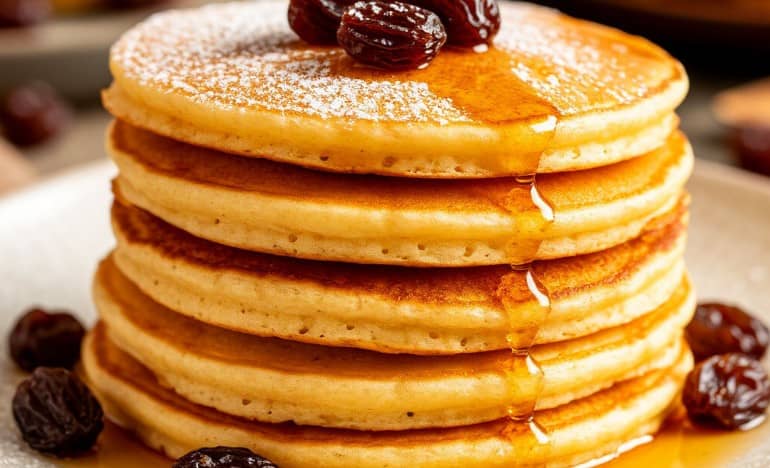 Творожные оладьи с изюмом