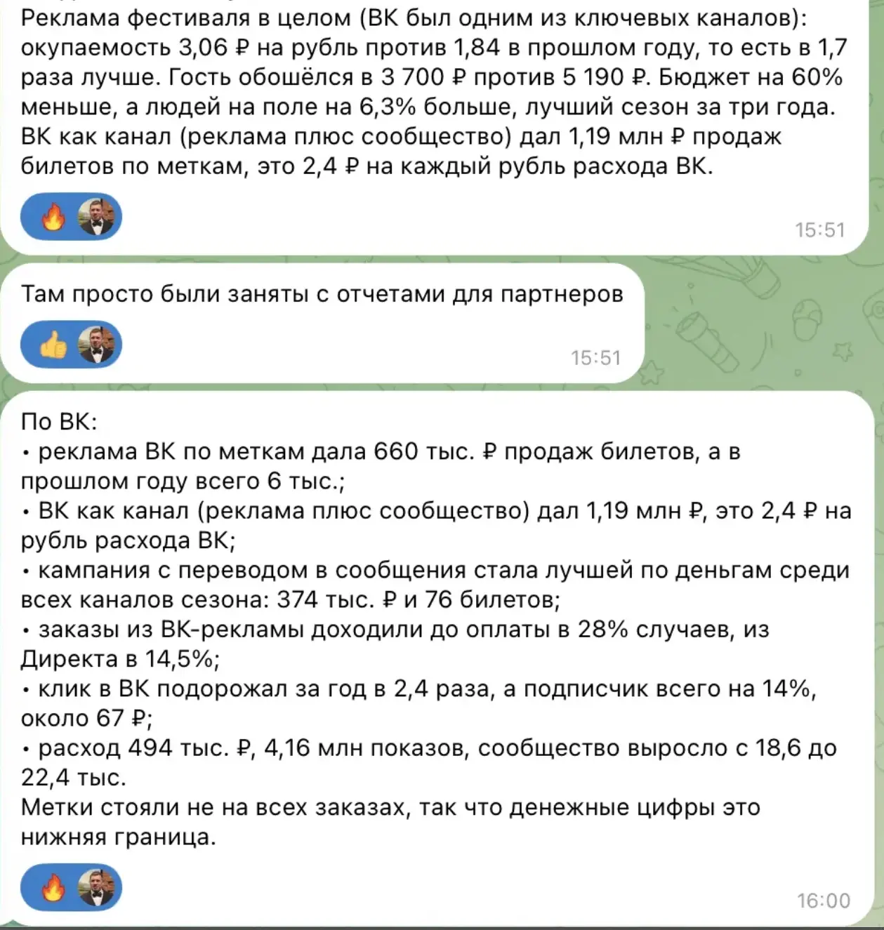 Сообщение от команды фестиваля «Лётчик» с итоговыми цифрами сезона