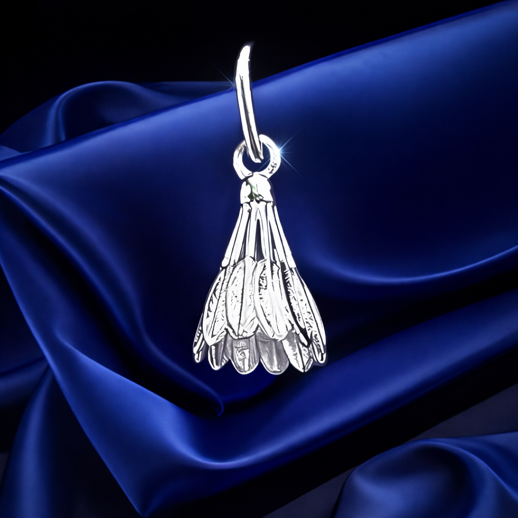 серебряная подвеска волан, воланчик, бадминтон