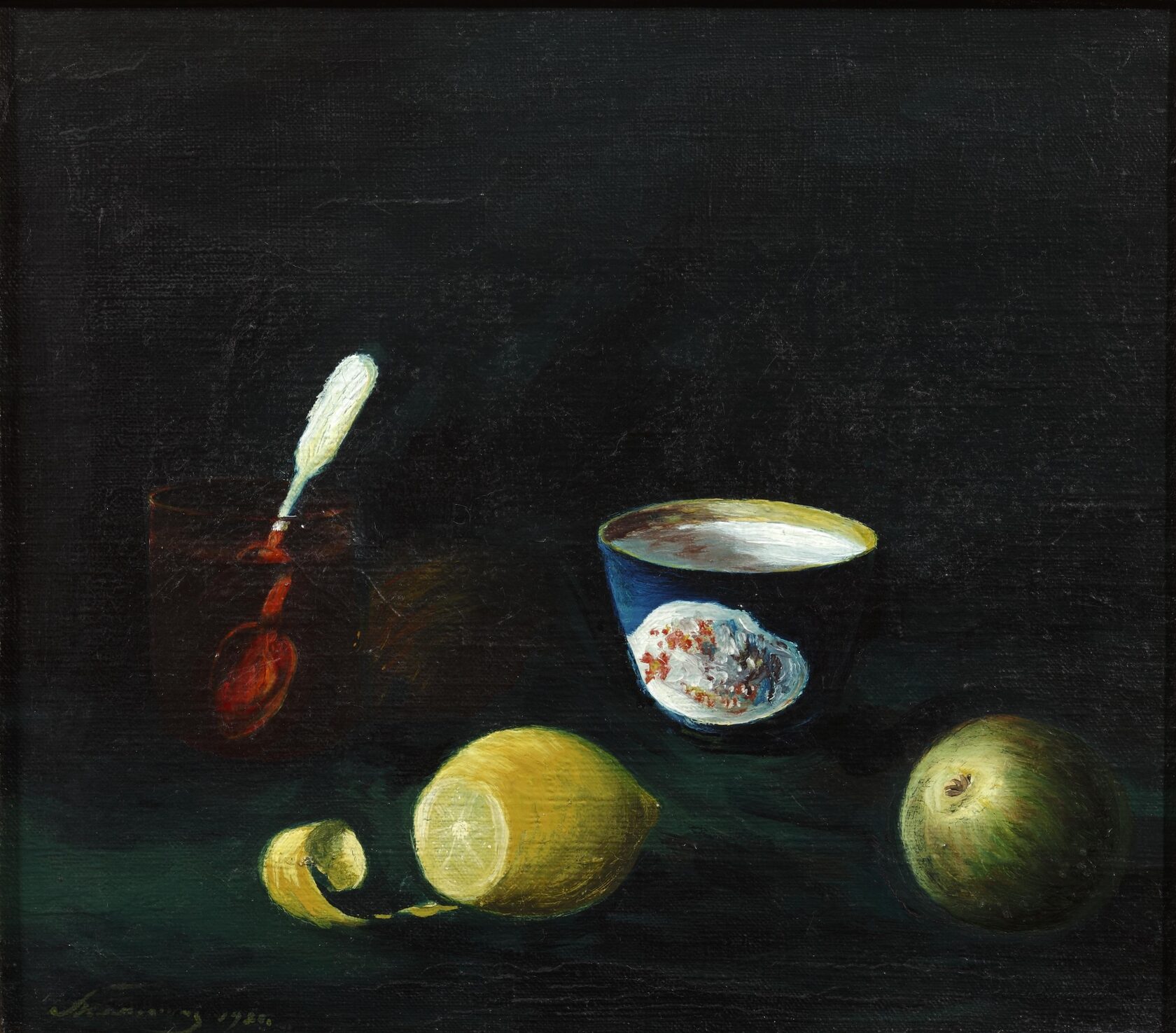  Натюрморт с лимоном и стака￾ ном чая. 1920