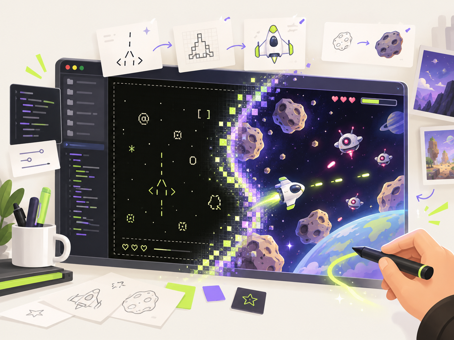 Путь от игры из символов к красивой 2D-игре