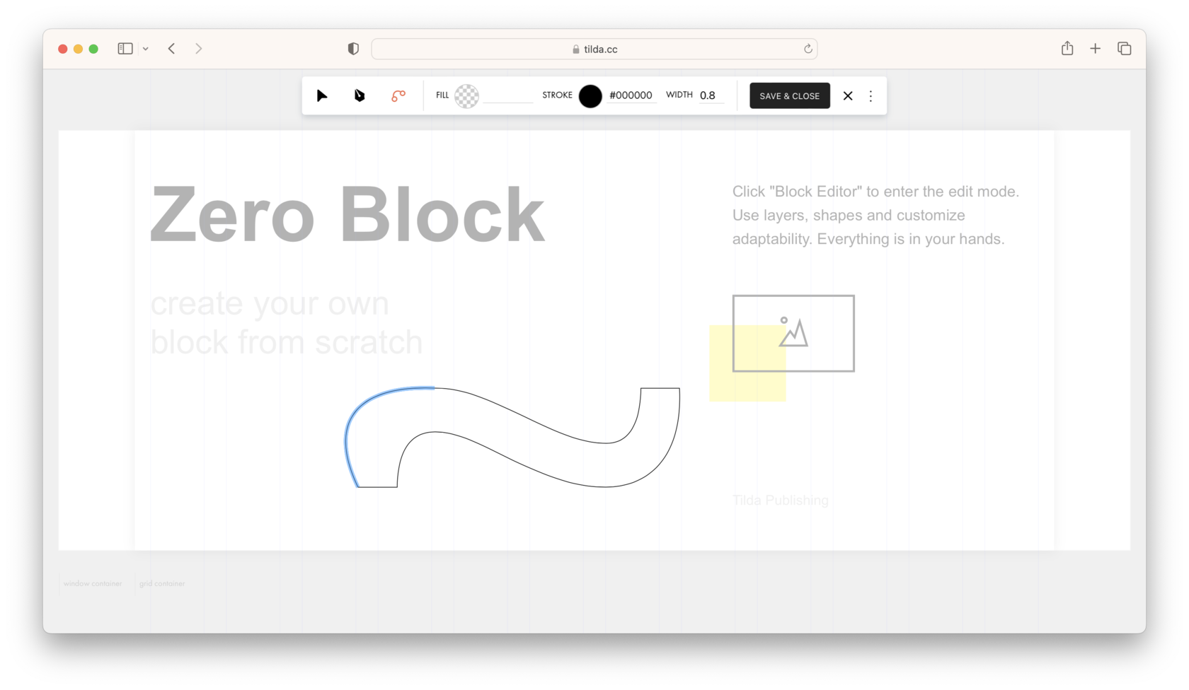 Vector Editor In Tilda's Zero Block