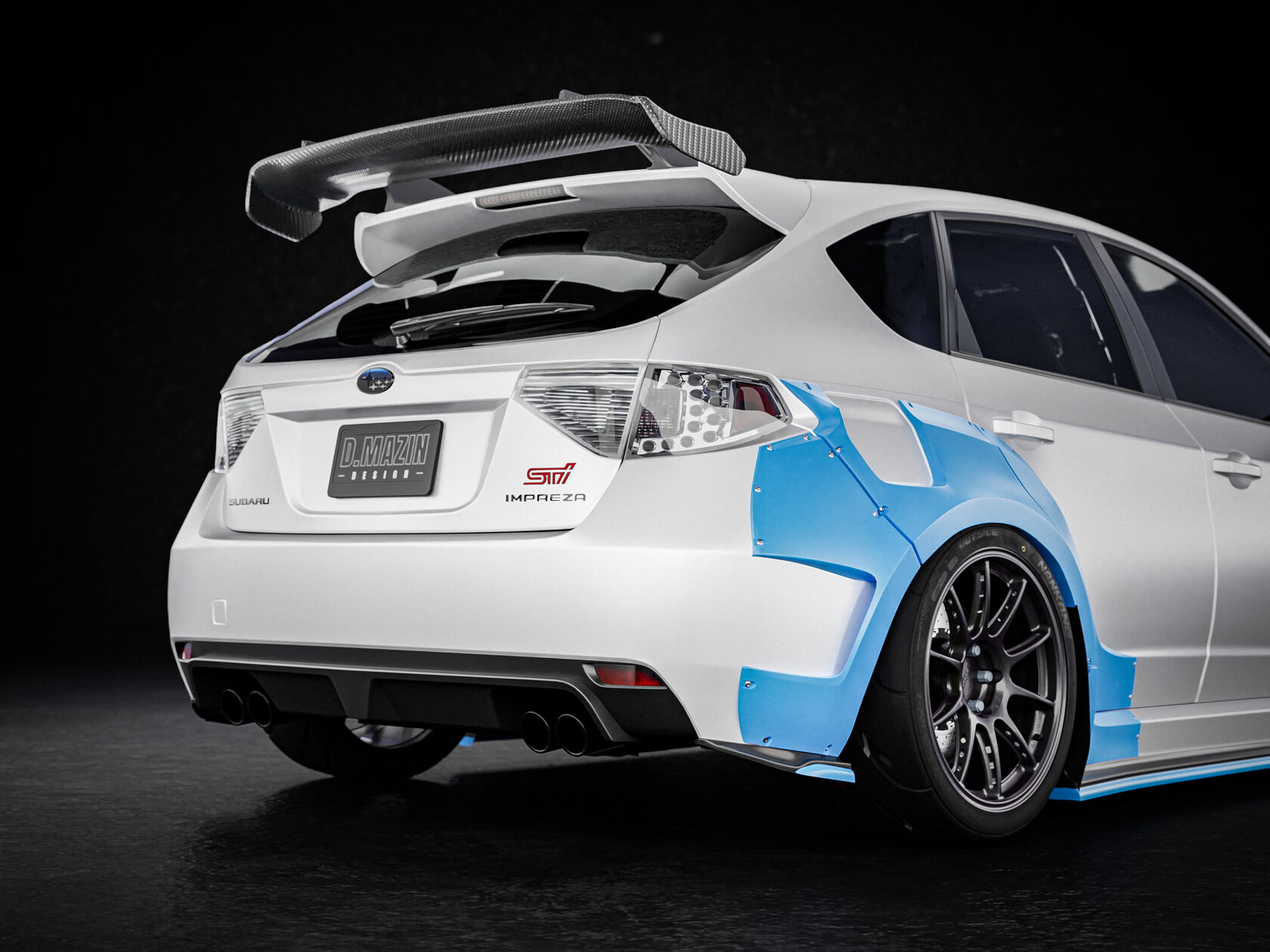 REAR SPLITTERS FENDERIST SPEC S SUBARU IMPREZA WRX STI GRB/GRF 07-10