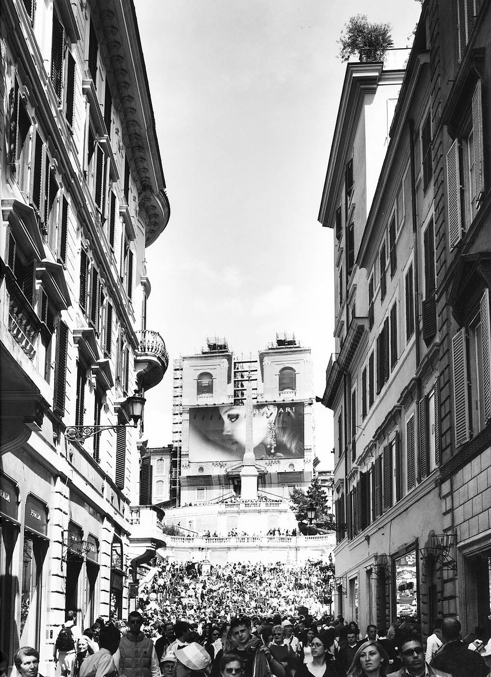 Spanish Steps. Rome. 2006. BW Negative 6×7.