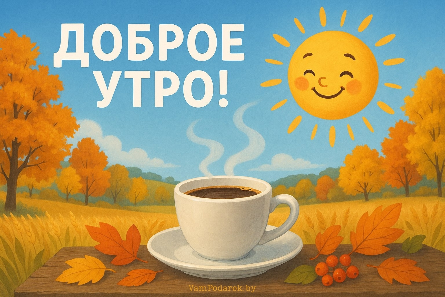 Доброе осеннее утро! – открытка