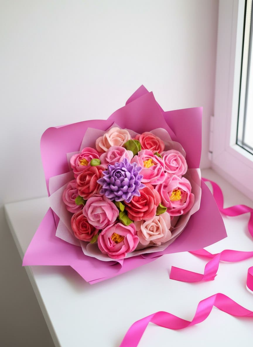 Букет из зефира в диаметре 20 см 1