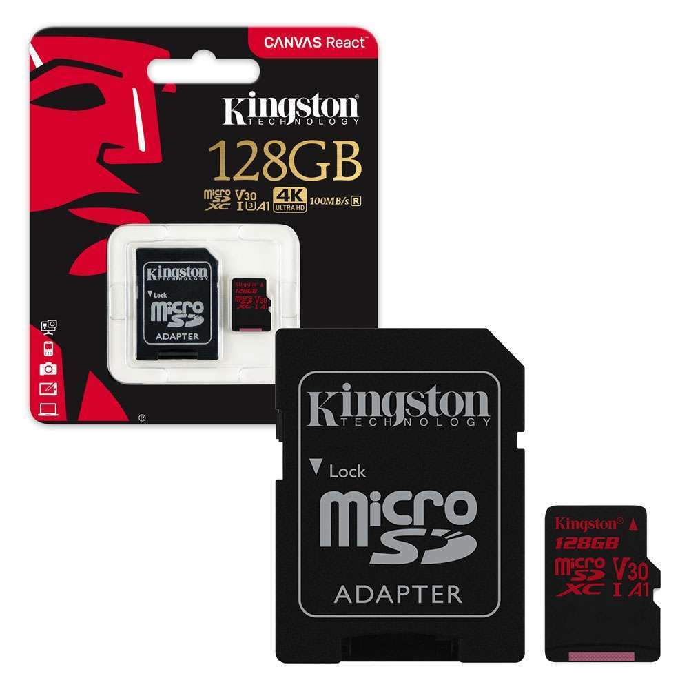 Карта памяти 128gb microsdxc kingston canvas go plus class 10 uhs i u3