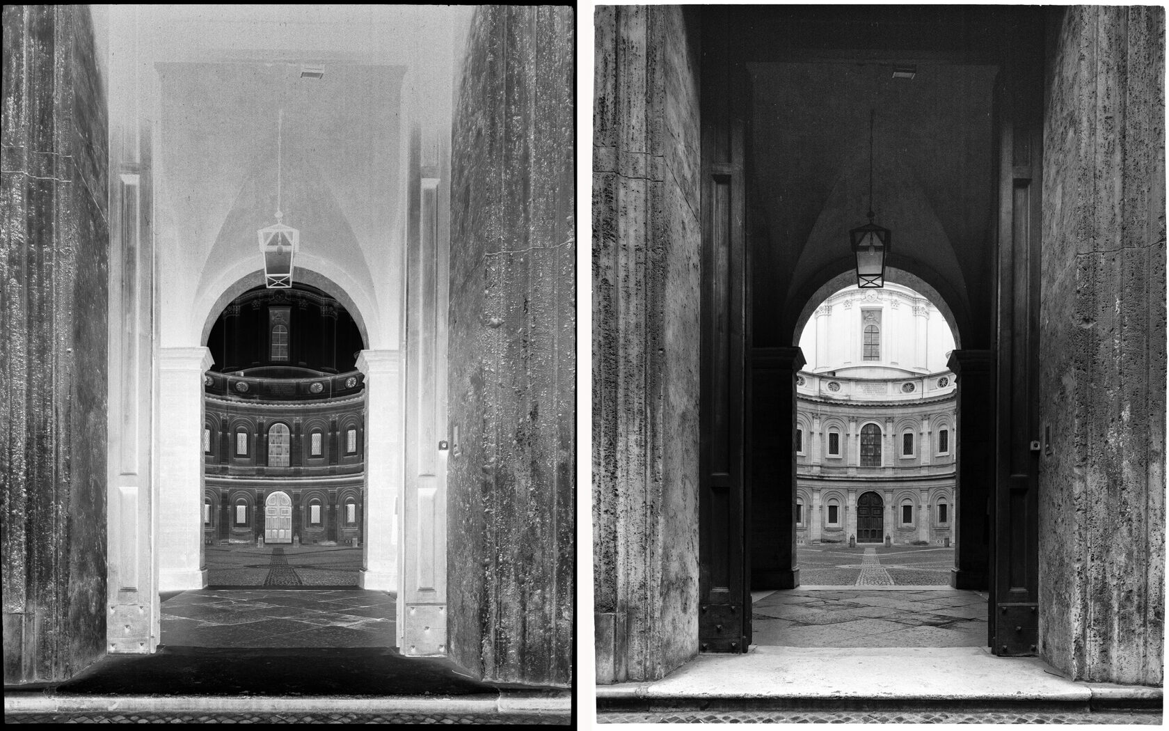 Cortile del Belvedere. Vatican City. Rome. 2014. BW Negative 4×5 inch.