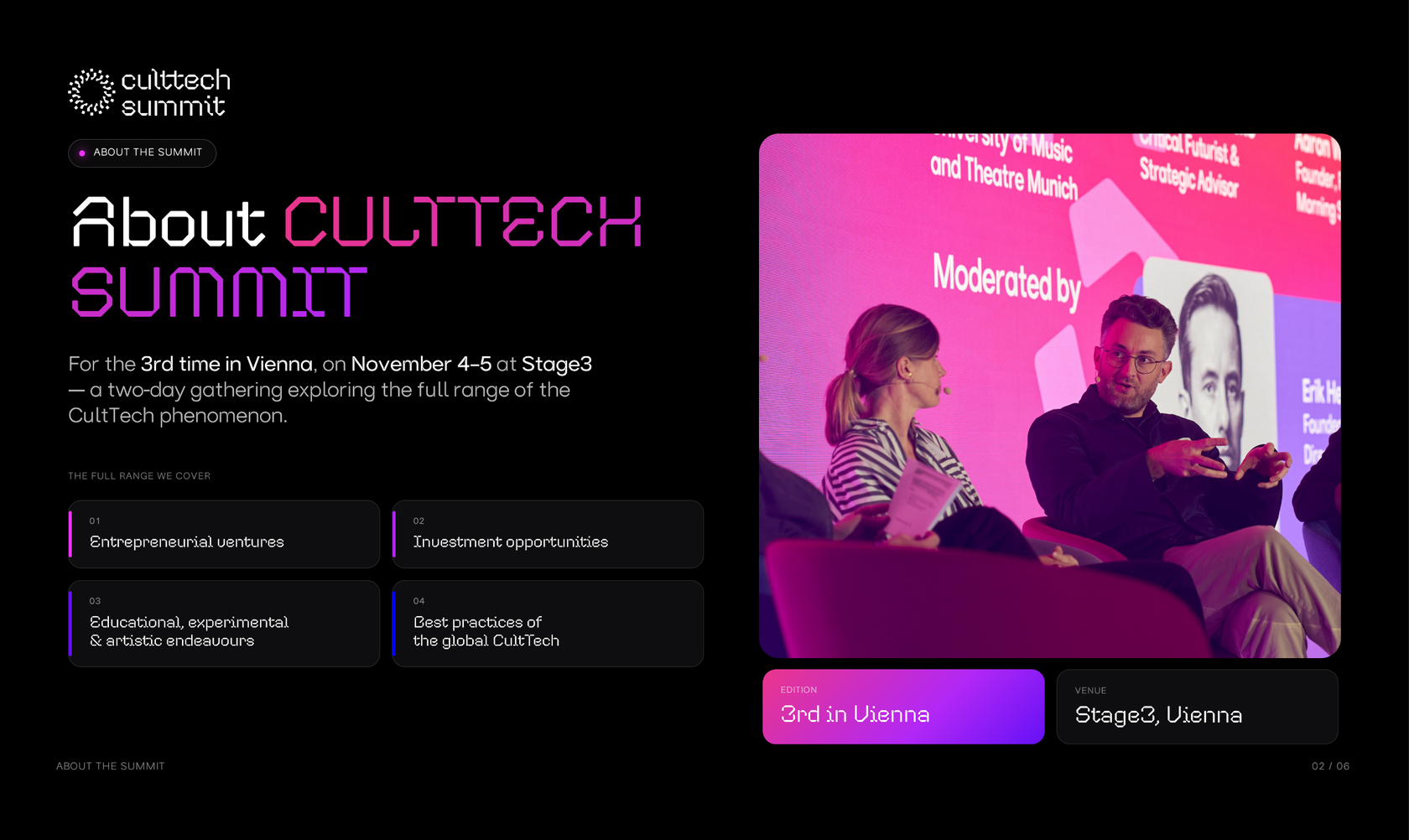 Generated slide — About CultTech Summit
