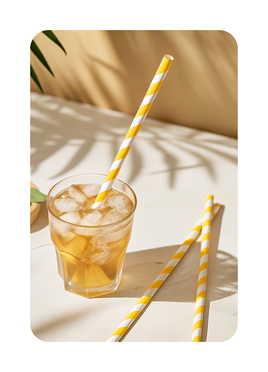 Безопасные и прочные бумажные трубочки EcoLeaf для кафе и ресторанов