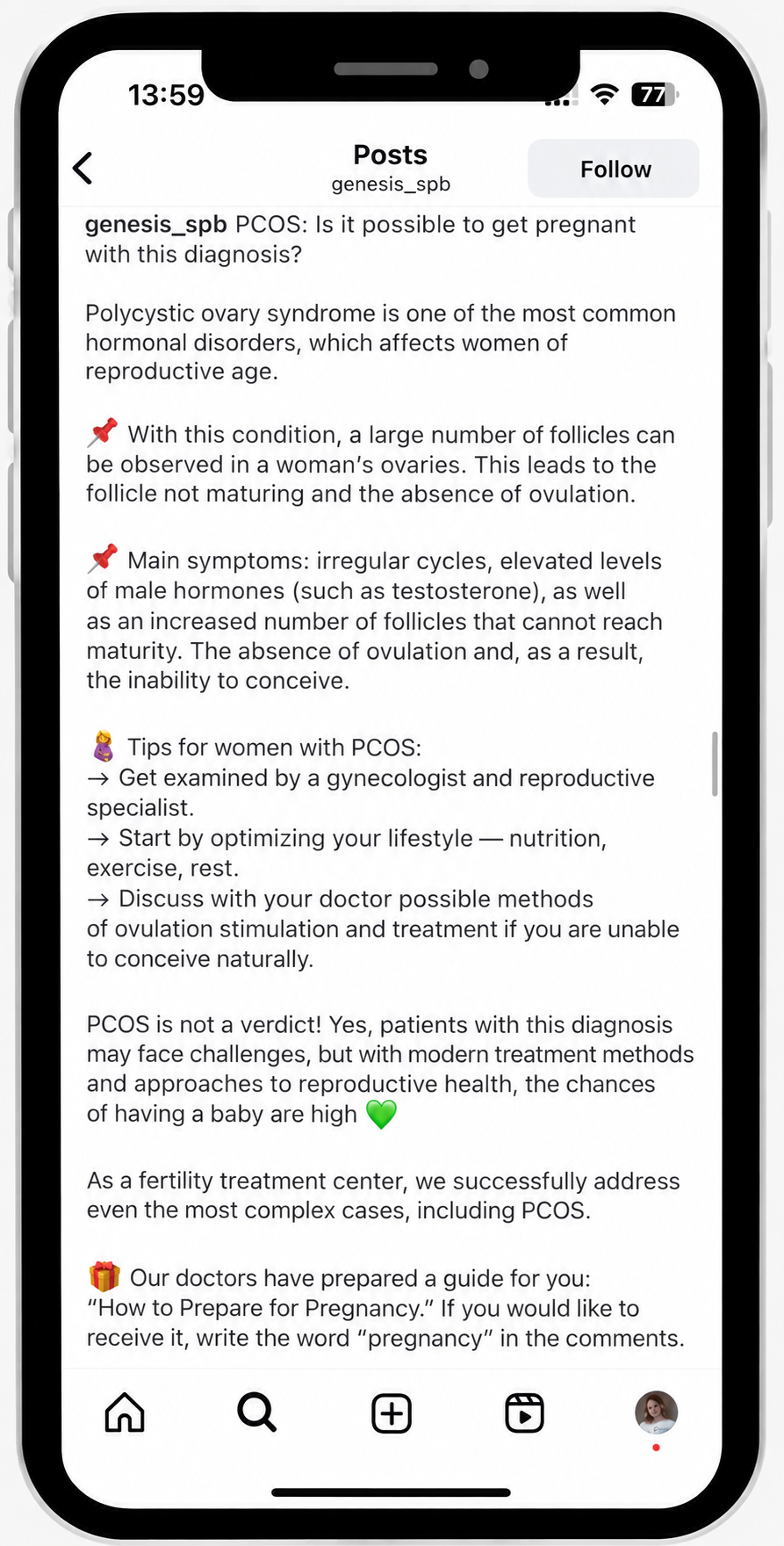 Example of a clinic post rewritten in plain language