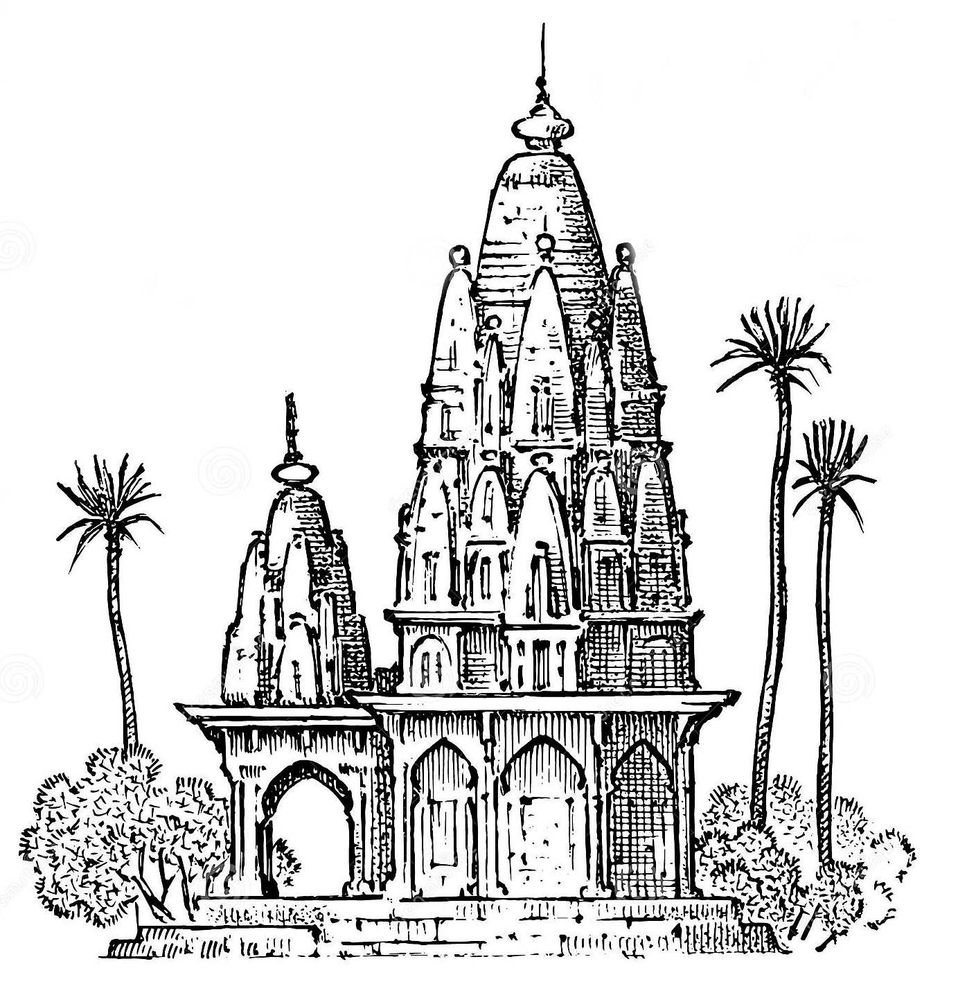 Древняя Индия храмы иллюстрации