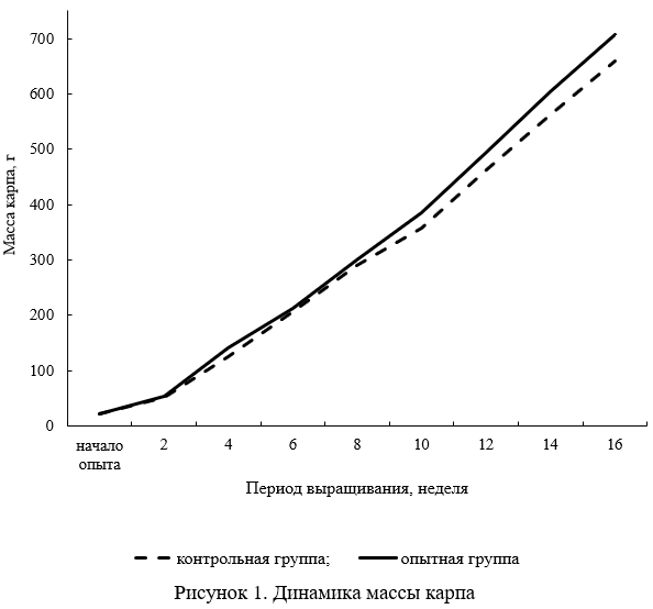 Динамика массы карпа