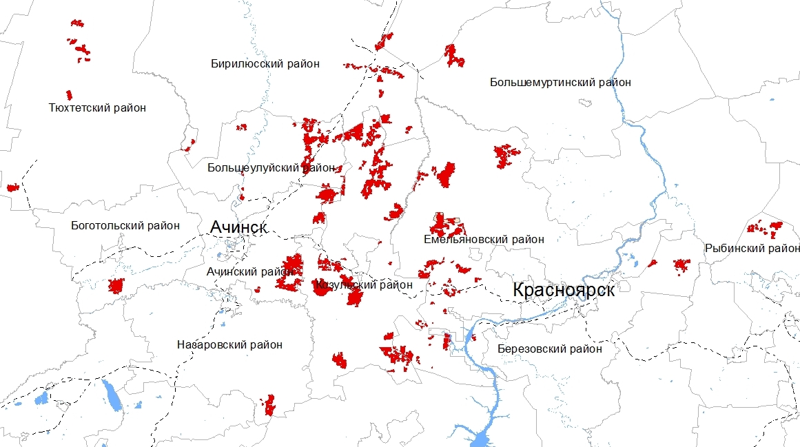 Большемуртинский район карта