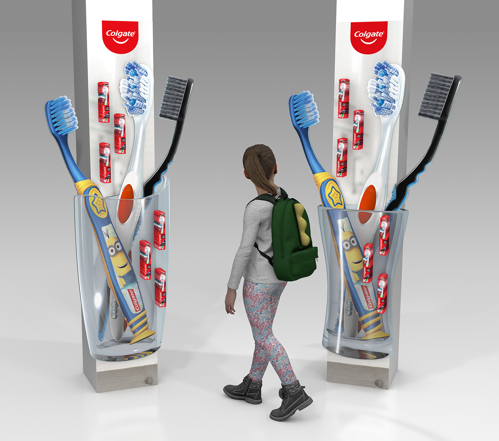 Дисплей Colgate 360° на колоннах