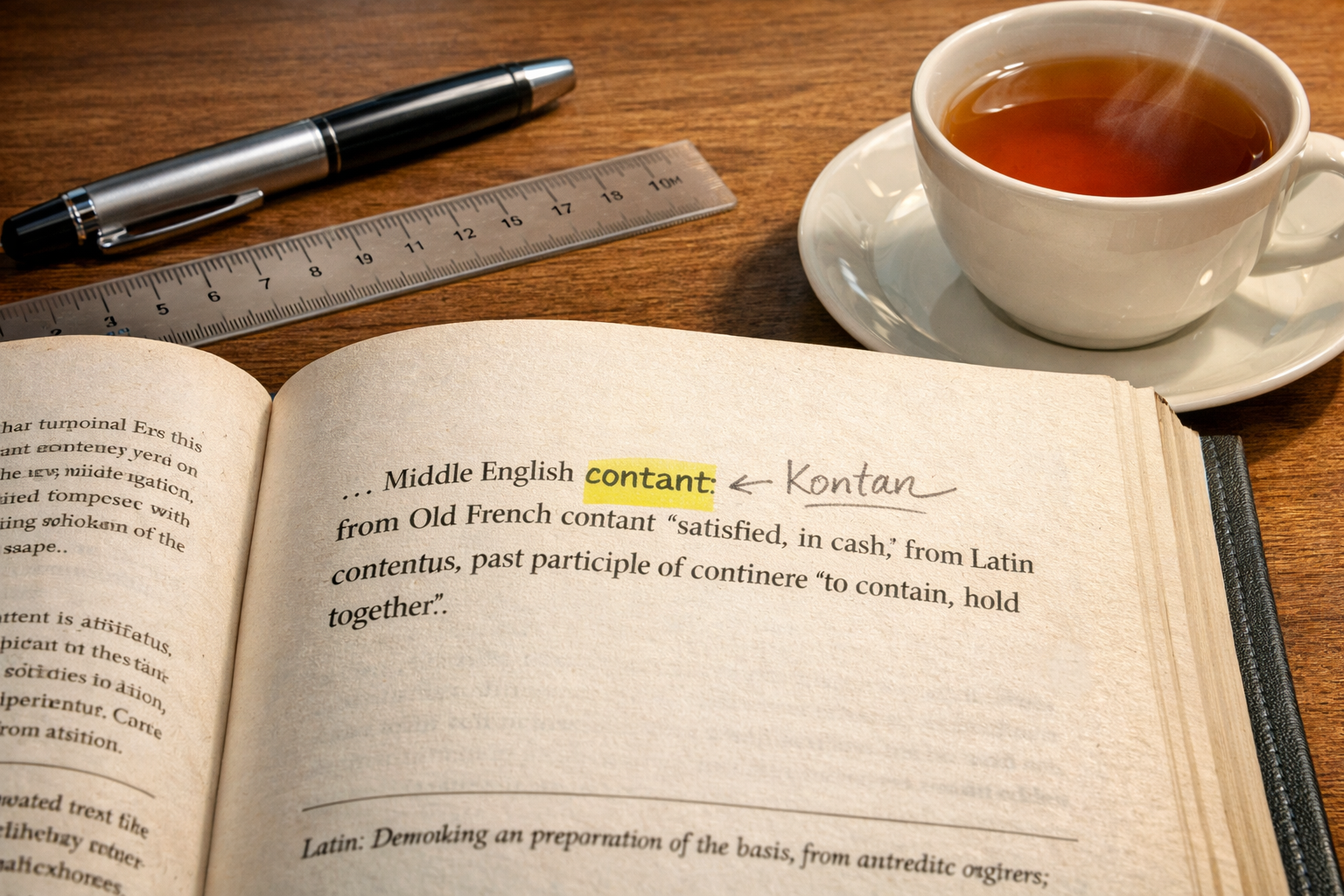 Ilustrasi etimologi kata kontan dari bentuk Belanda contant ke bahasa Indonesia