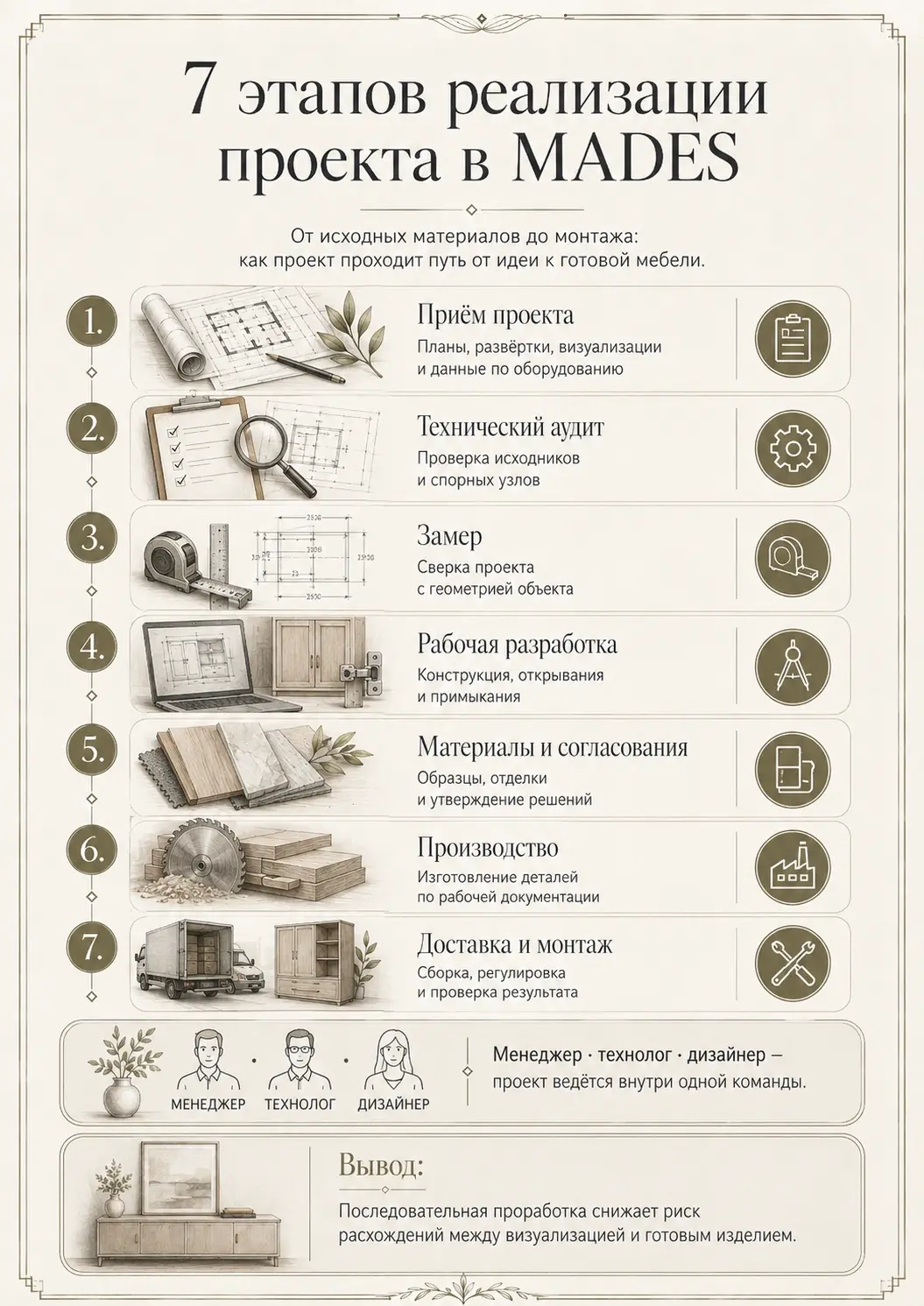 Семь этапов реализации проекта в MADES