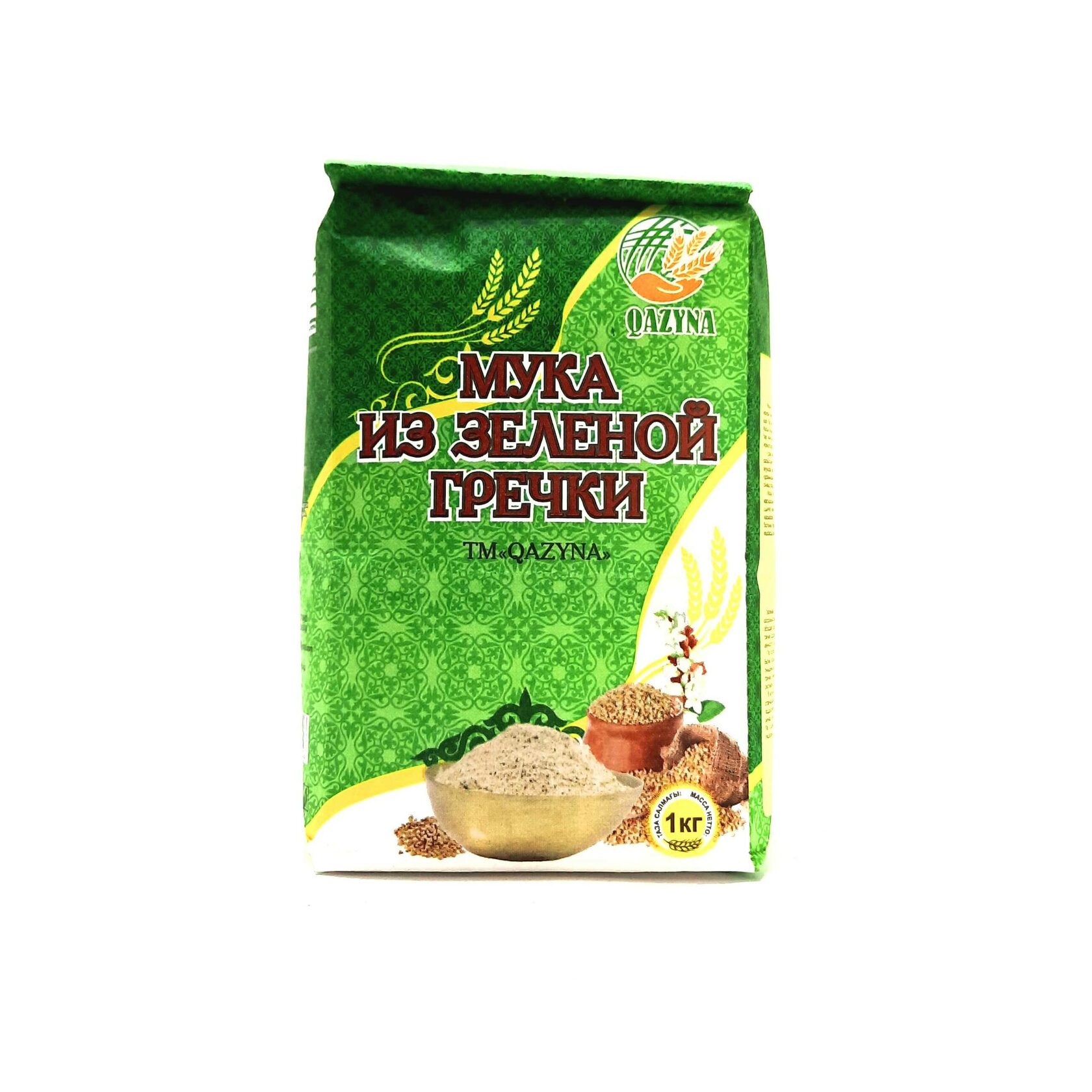 Мука из зеленой гречки бумажный пакет 1 кг "Казына"