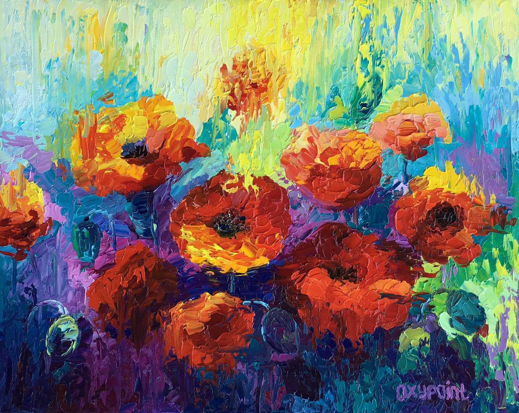 oil painting poppies