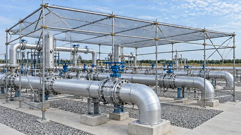 Защитная конструкция над газовым коллектором