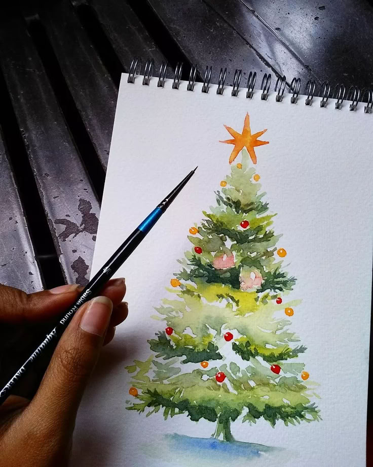 Более 30 идей для рождественских акварельных рисунков, которые вам понравятся 89