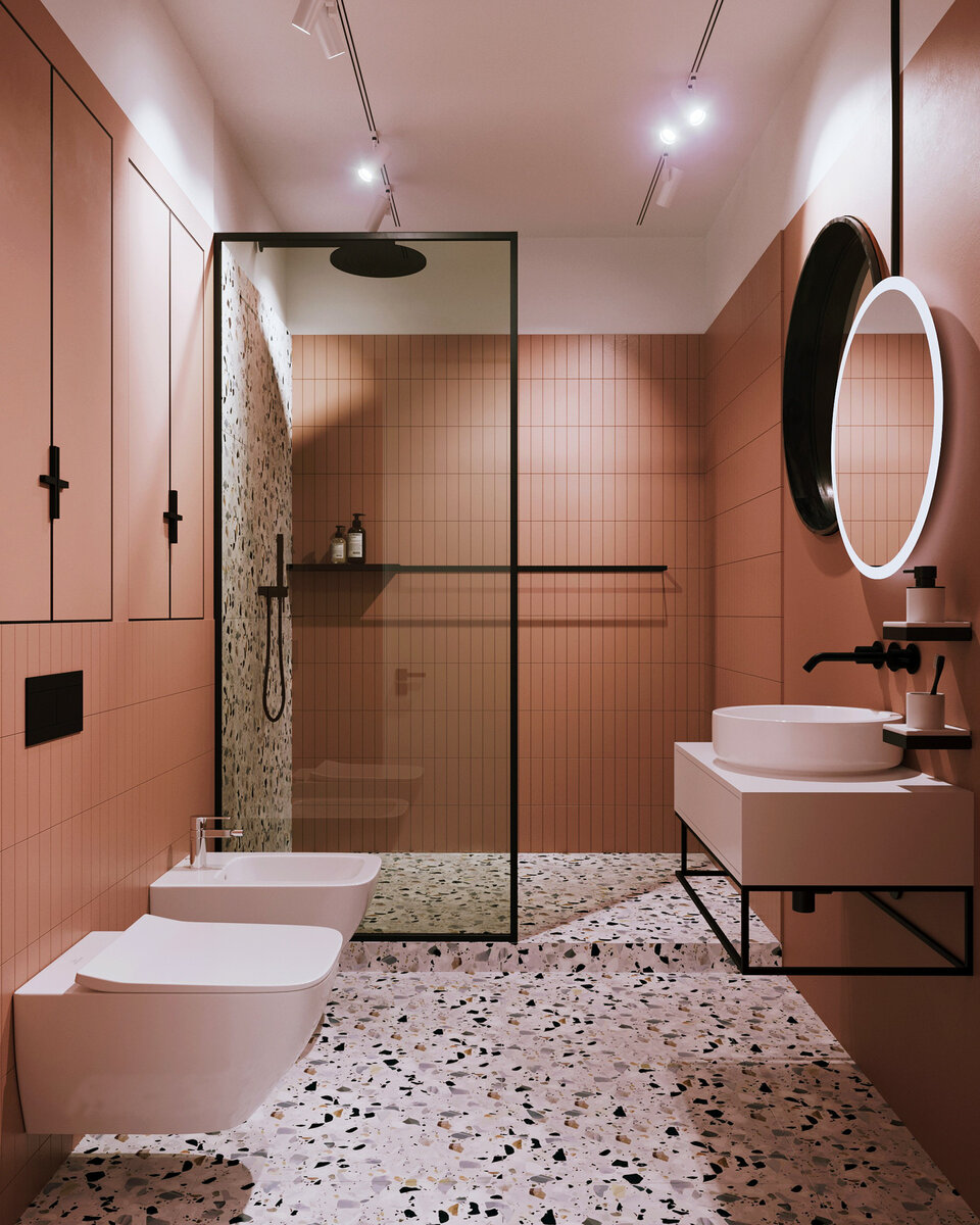 Дизайн ванной комнаты в стиле мемфис