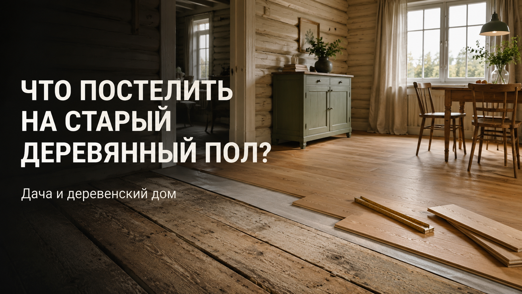 Что постелить на старый деревянный пол: подготовка дощатого основания и укладка нового покрытия в интерьере дачного или деревенского дома.