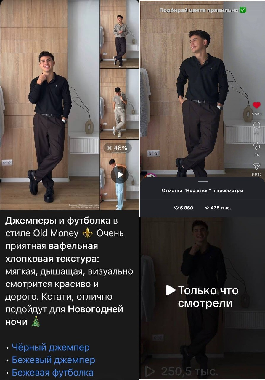 Блогер показал товары в нескольких образах и связал их с декабрьским сценарием покупки