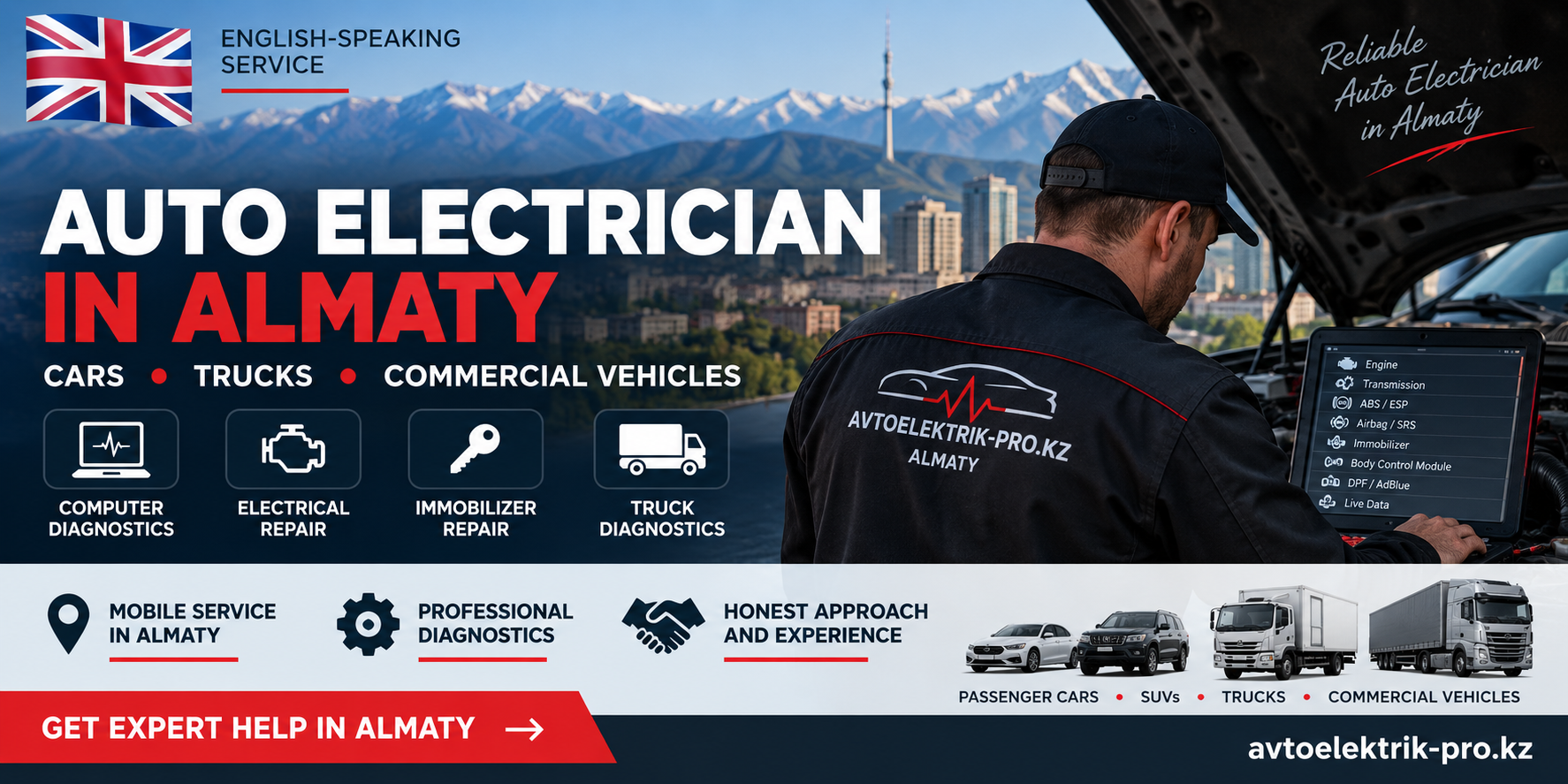 Auto Electrician in Almaty — English-Speaking Car &amp; Truck Diagnostics