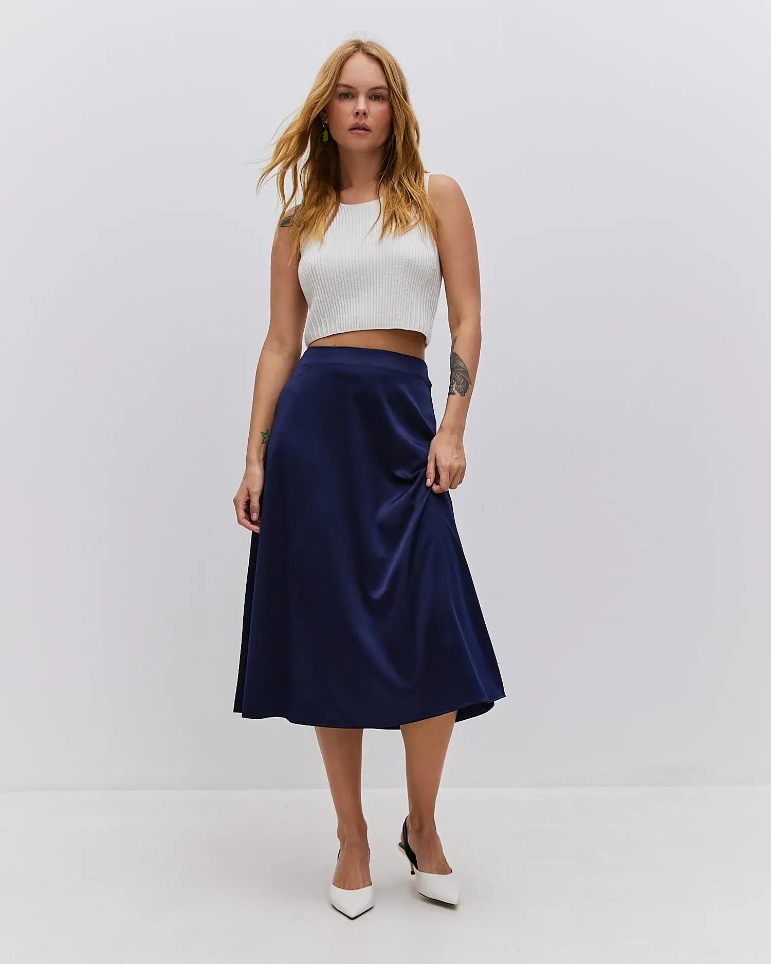 Юбка миди KATYA BLANC с универсальной посадкой для разных фигур