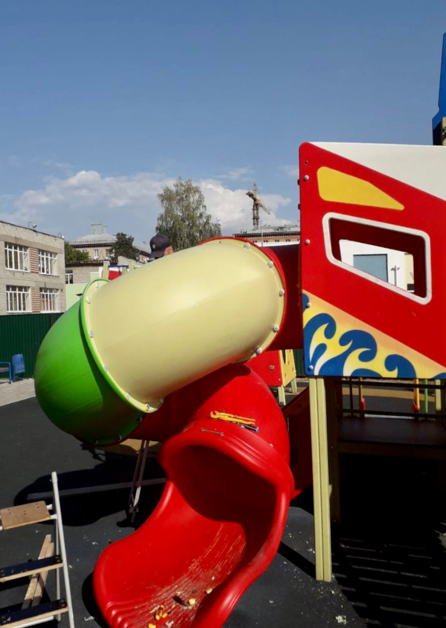 Замененный сегмент детской горки