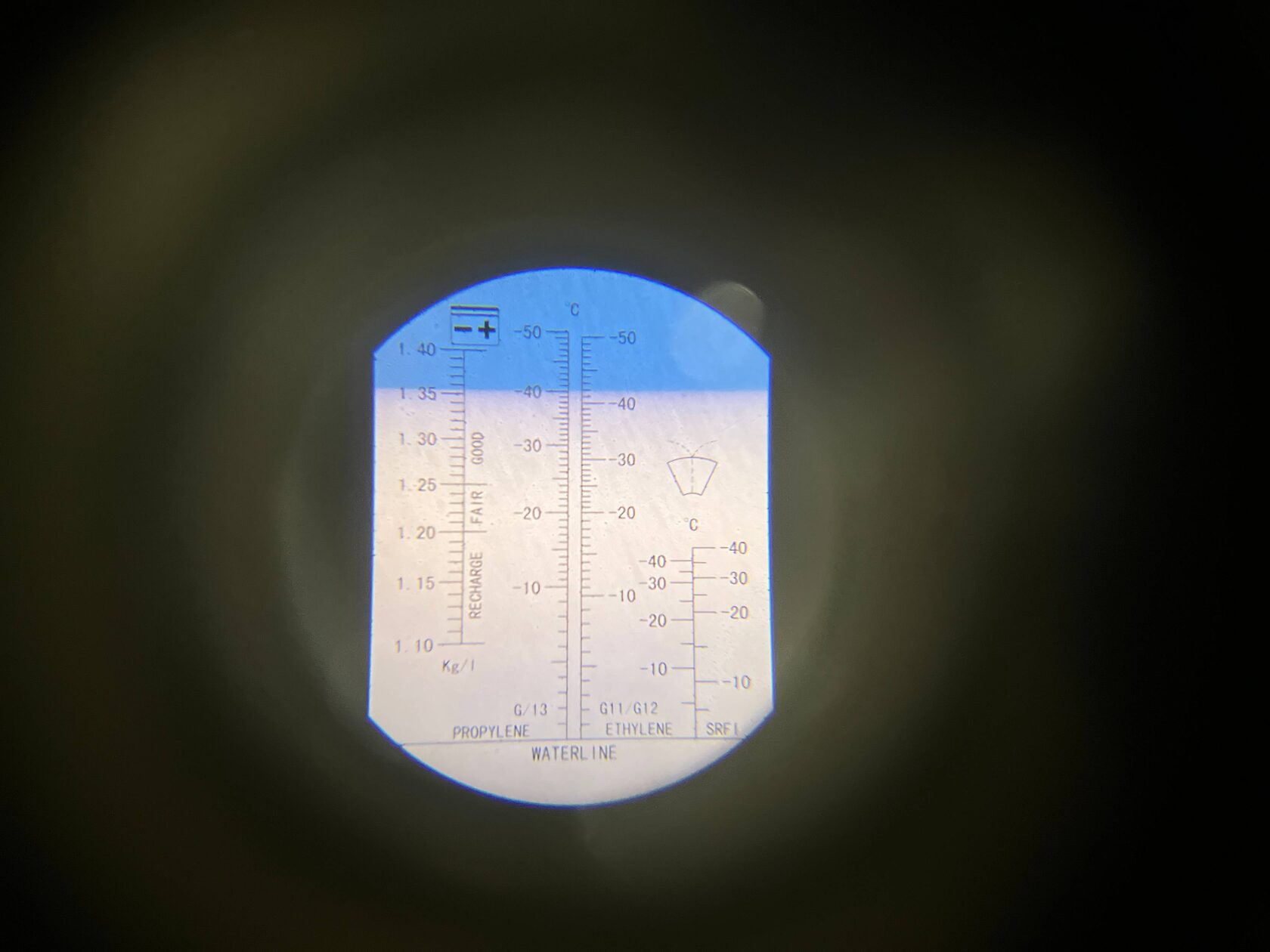 Повторная проверка антифриза рефрактометром