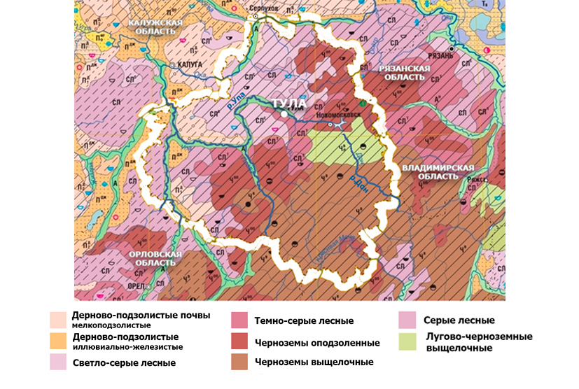 Чернозем в тульской области карта