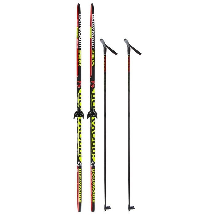 Пластиковые лыжи с насечкой. Лыжный комплект STC 75 мм 205. Лыжи STC комплект. Лыжный комплект Vuokatti.