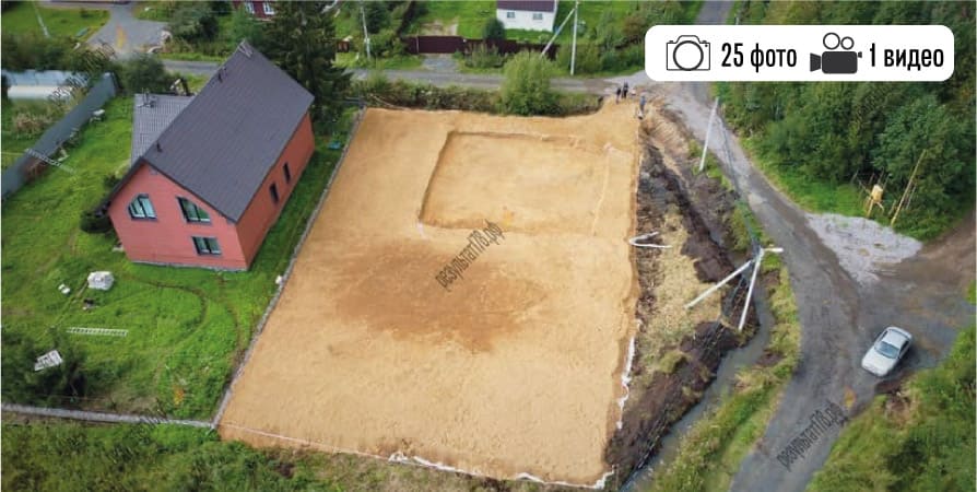 Результат работы по отсыпке участка песком под ключ и копке котлована в ло