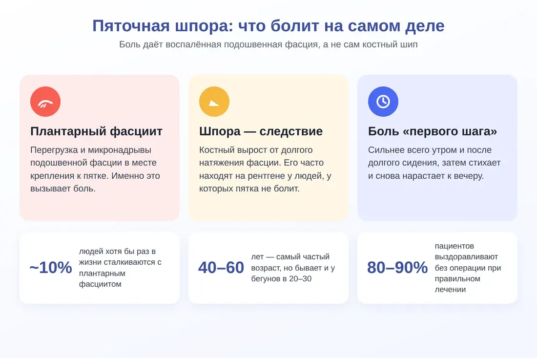 Пяточная шпора и плантарный фасциит: что болит на самом деле