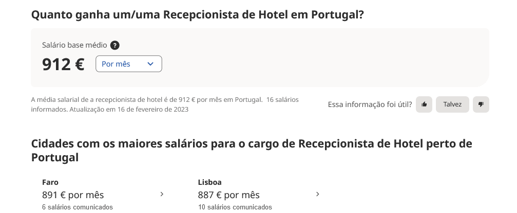 сколько зарабатывает администратор в отеле в Португалии