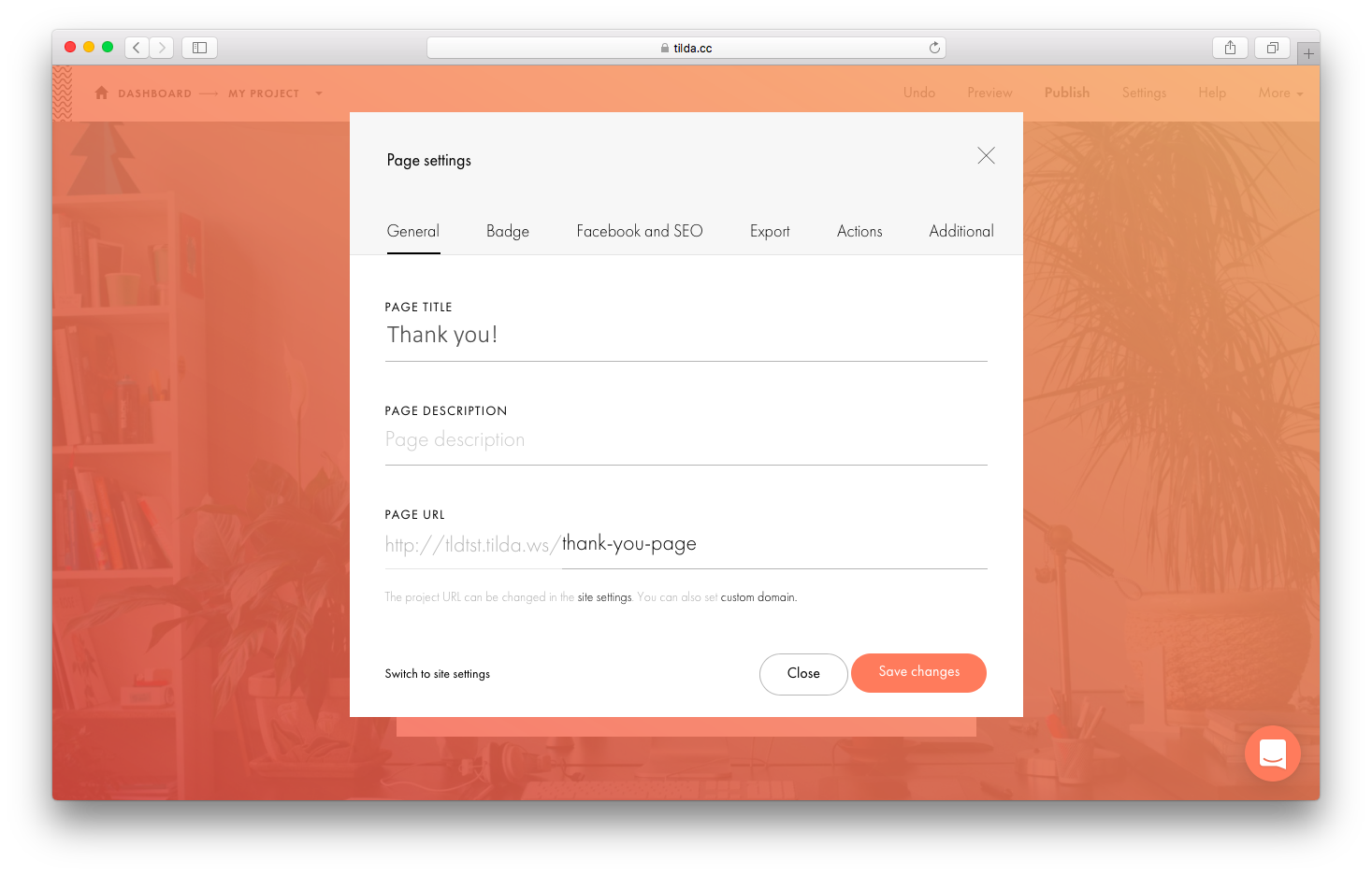 How to Set Up a Thank You Page │ Tilda Help Center