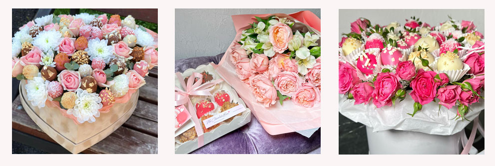 Клубника в шоколаде с цветами Москва