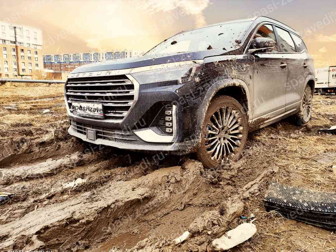 Вытащить машину из ямы, грязи, песка, канавы, кювета в СПб и Ленобласти ...