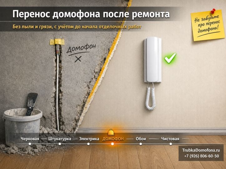 Перенос домофона после ремонта: что важно учесть до начала отделочных работ