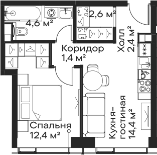 2-комн 52,2 м²