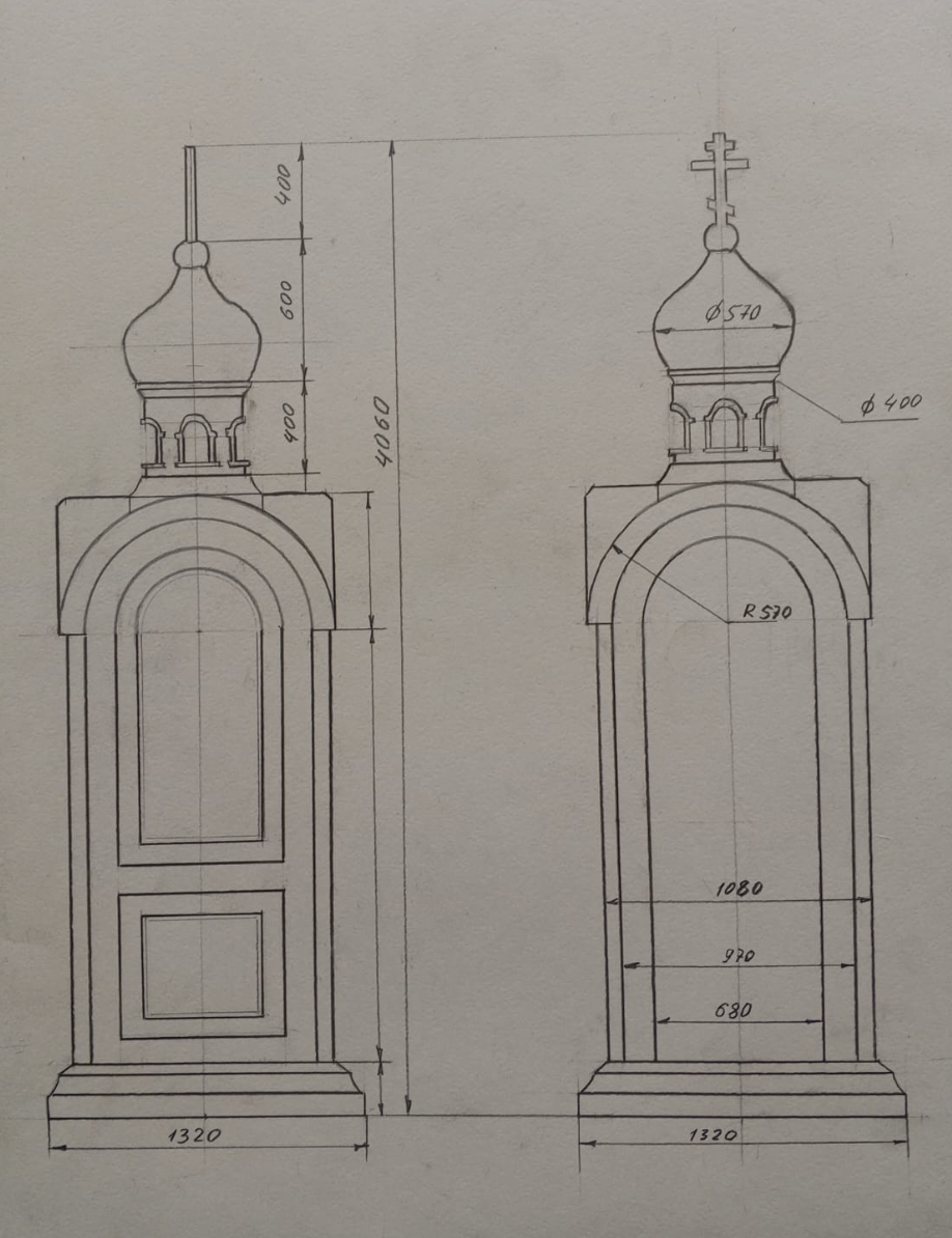 Чертеж часовни